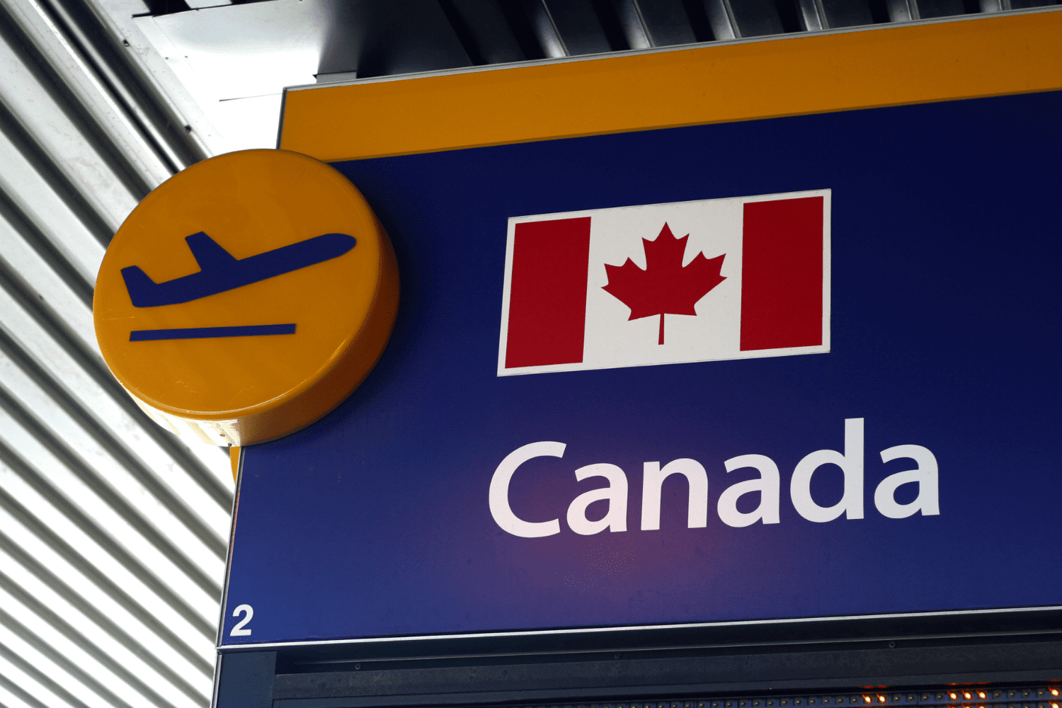 An image of a Canada sign at an airport