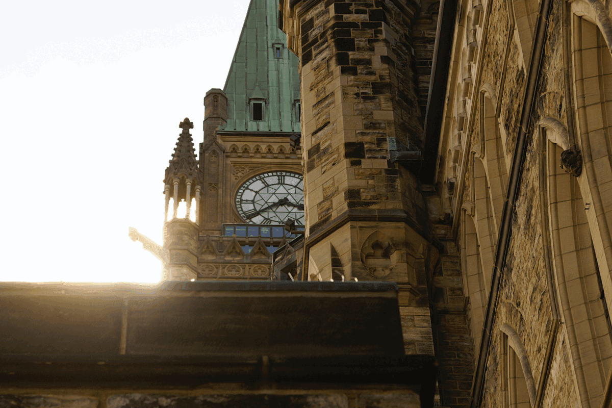 A detail of the Canadian parliament building architecture